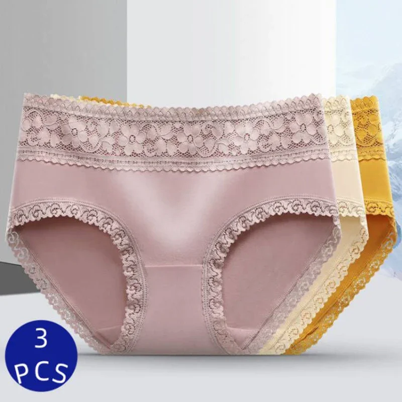 3 PCS Set Women Panties High Stretch Female Underwear Soft Skin-Friendly Cotton Briefs Woman Panty Comfortable