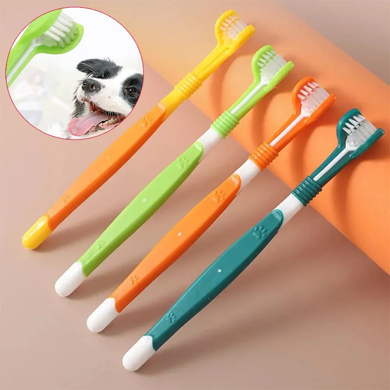 

Pet Dogs And Cats Three Sided Pet Toothbrush Remove Bad Breath Clean Tartar Clean Oral Hygiene Care For Pet Oral Cavity