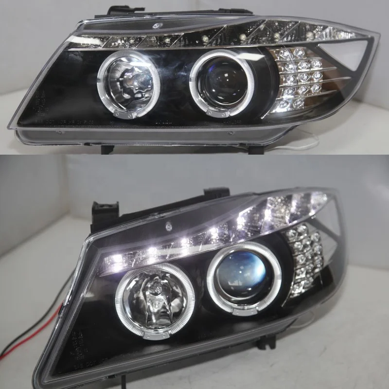 For E90 330I 320I 318i Led Angel Eyes Headlight Assembly 2005 2006 2007 2008 Year E90 Front Lamps