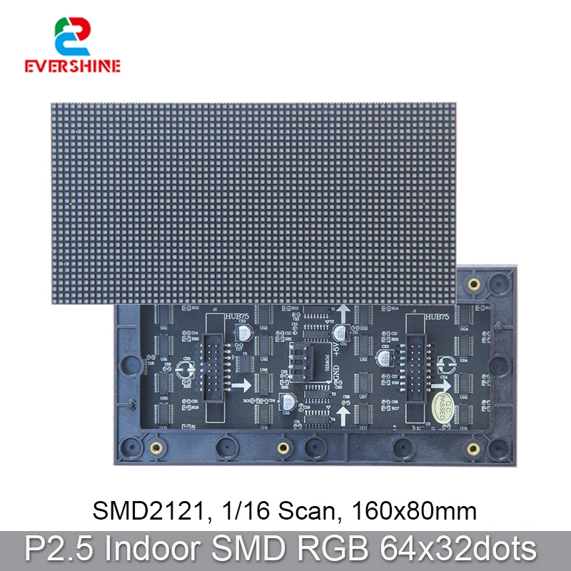 P2.5mm DYI Pitch P2.5 RGB Full Color SMD2121 160x80mm 64x32 Pixels LED Module 1/16 Scan LED PIN 2DMD Game Console Matrix Panel