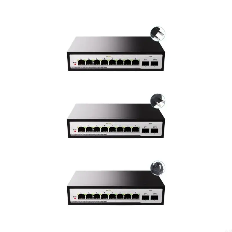 

Energy Saving 8 Port 2.5G Switcher 2x10G Fiber Port Fanless Metal Case Plugs and Play Setups 24BB