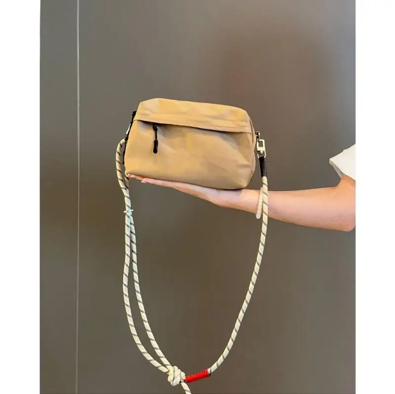Lightweight and Versatile Multi Layered Small Square Bag 2025 Casual Waterproof Camera Bag Nylon Macaron Candy Color Diagona
