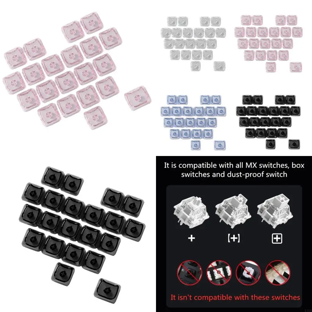 K3NB Portable 21 Love No Latveds Transparents PC Keycaps Backleit Mao ملف تعريف MAO لطلاب الترميز الليلي