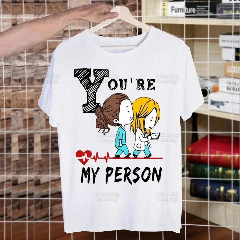 Greys Anatomy You're My Person Heart Men's Tshirt Cute Printing Shirt Mens Fashion T-Shirt For Men Casual Tops Short Sleeve