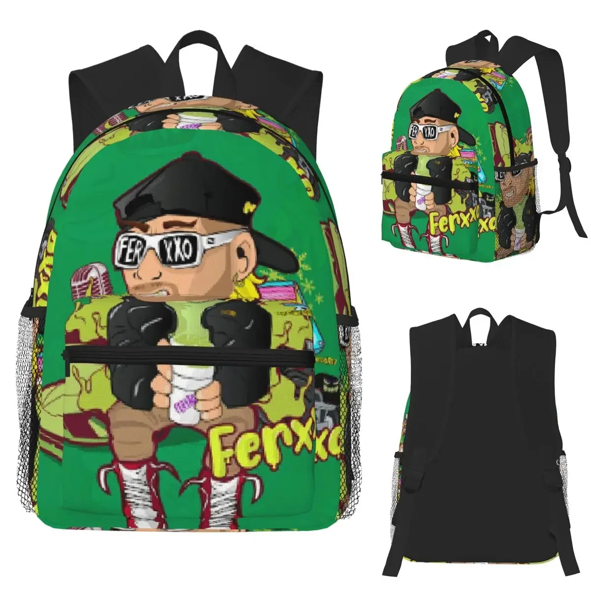 Ferxxocalipsis World Tour Ferxxo Student Backpack School Bag Hiking Travel Daypack for Men Women Fashion Bookbag Shoulder Bags