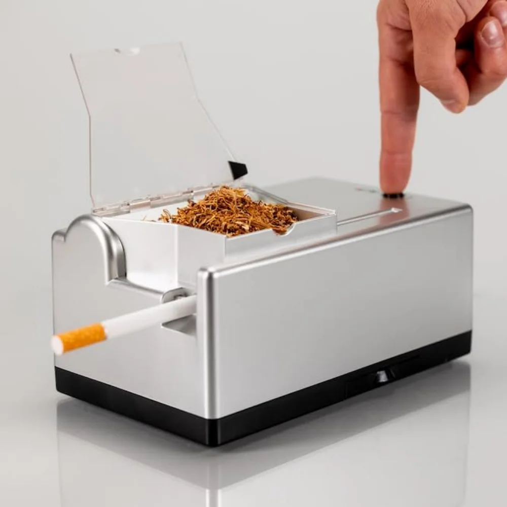 

Original C97 Cigarette Machine with Rolling Tray Electric Automatic Cigarettes Filler 6.5mm 8mm Tobacco Roller Wrapping Maker