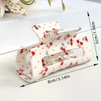 1pc New Sweet Square Floral Print Claw Clip for Spring and Summer Shark Clip Retro Floral Hair Clip Head - Image 6
