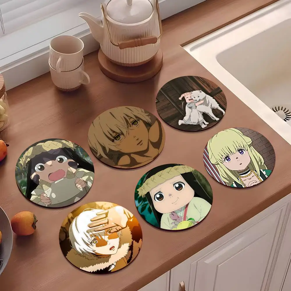 1pc Anime To Your Eternity Wooden Coaster Colour Printing Cup Mat Home Desk Decoration Gifts