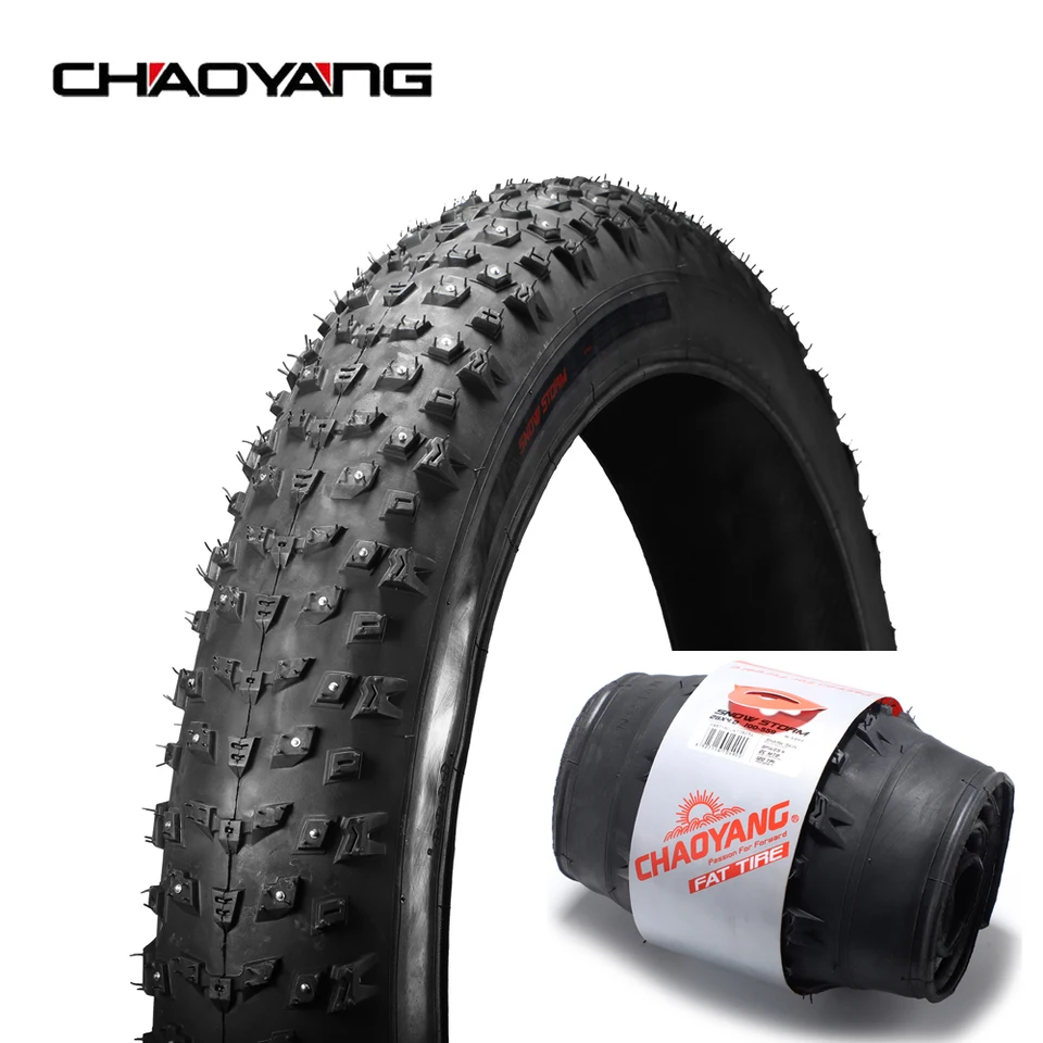 CHAOYANG スパイクタイヤ 2本セット 26x4.0 Chaoyang bicycle fat tire 26x4.0 2C-MTB snow bike nail tire 120TPI