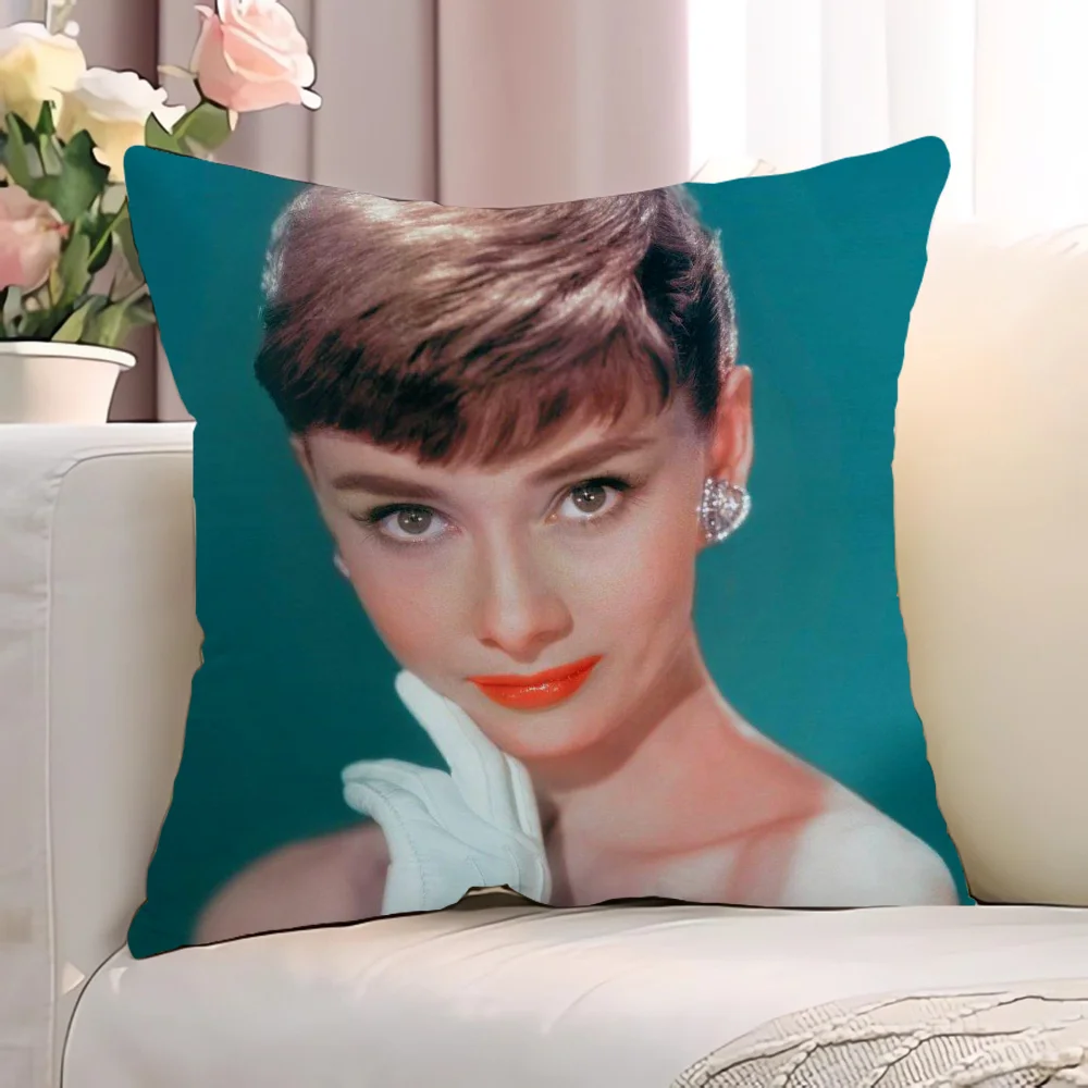 A-Audrey HepburnS Cushions Cover 45*45 Decorative Pillows for Sofa Cushion Covers 45x45 Lounge Chairs Short Plush Pillow Hugs