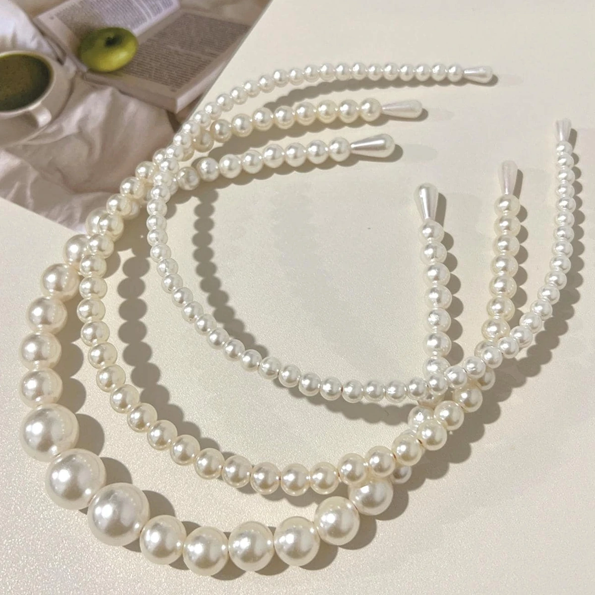 Elegant Faux Pearl Headbands Set Fashion Women Hair Bands Daily Casual Formal Dress Hair Accessories - Detail 1