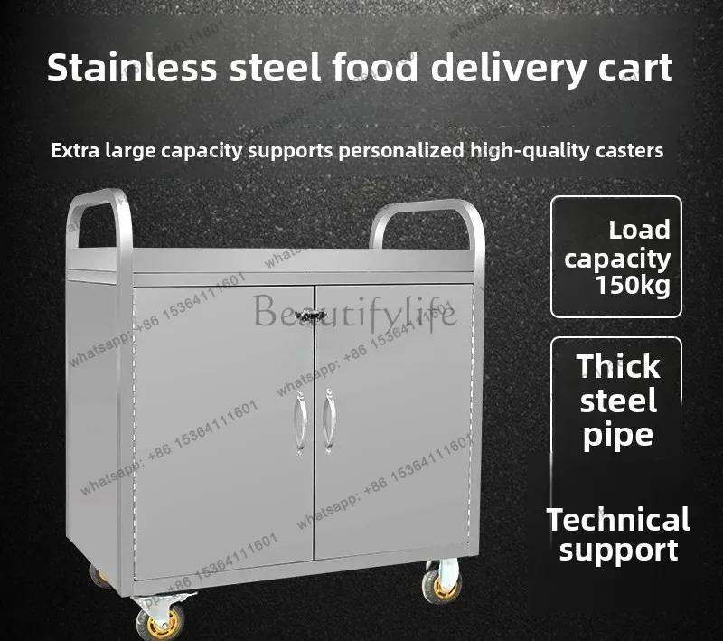 zj.stainless steel hand push takeaway food stall street stall trolley food delivery cart
