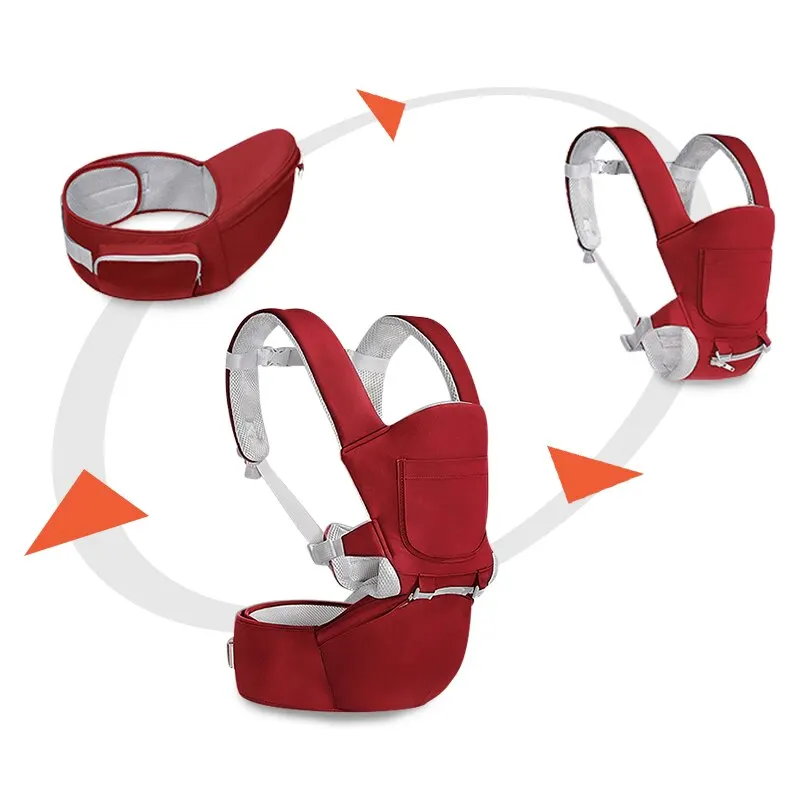 Portabebés ergonómico para recién nacido de 0 a 36 meses, asiento de cintura, arnés cómodo y duradero, taburete Lumbar hermoso