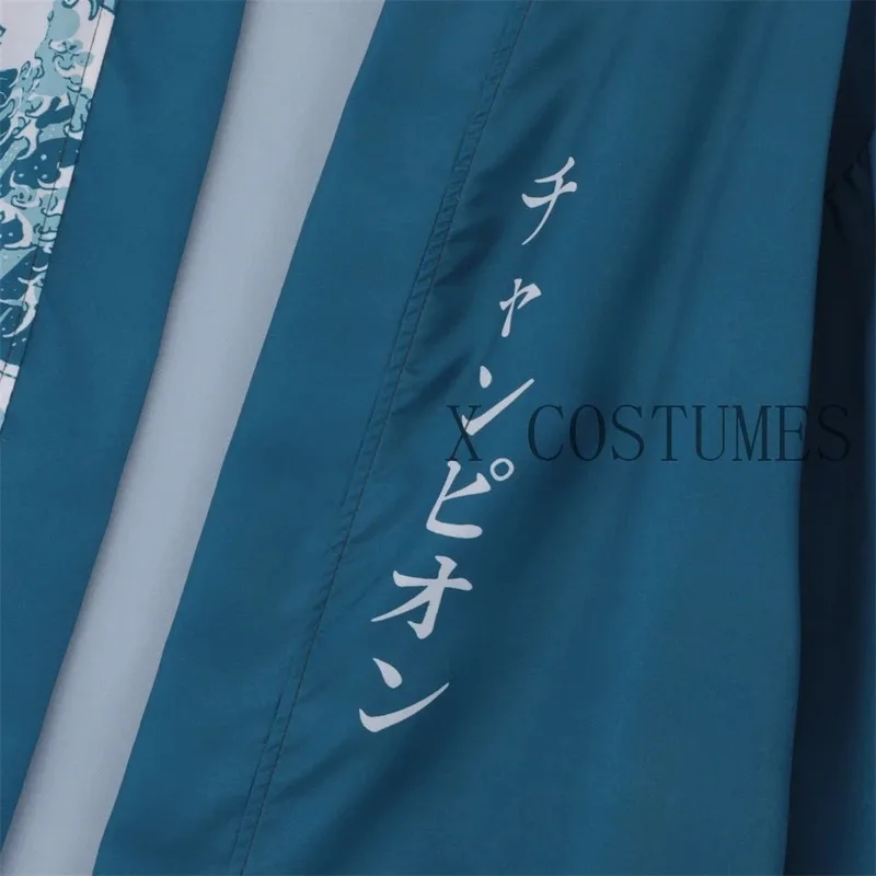 الرجال كيمونو بالأزرار اليابانية ukiyoe موجة البحر فضفاضة تناسب مفتوحة الجبهة قميص كيمونو الرجال الأزرق قميص الصيف عادية قميص الشاطئ