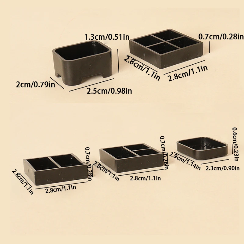 1:12 인형 집 미니어처 디너 박스, 스시 접시, 신선한 보관 상자, 도시락 상자, 주방 보관함, 모델 식기 장식, 2 개, 3 개, 5 개