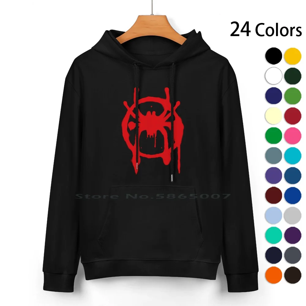 Into The Spider-Verse Cotton Hoodie Sweater 24 Colors Miles Morales Spiderverse Spider Verse Comics Red Black Movies Peter