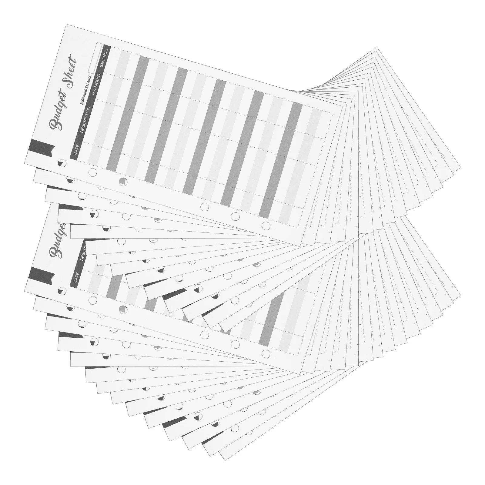 60pcs Portable Sheets 6-Hole Planner Inserts For Daily Budget Planner Household Budget Paper Cash Binder Refill Expense Tracking