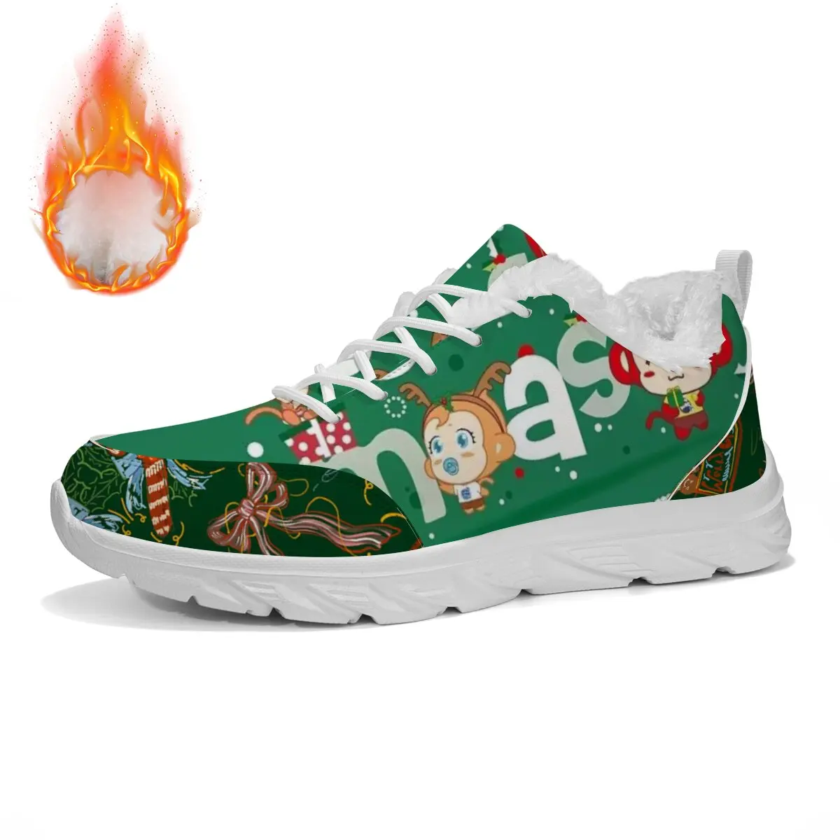 

Parent-child Shoes Lightweight Snowflake Pattern Design Flat Lace-up Casual Sports Shoes Color-matched Round-toe Running Shoes