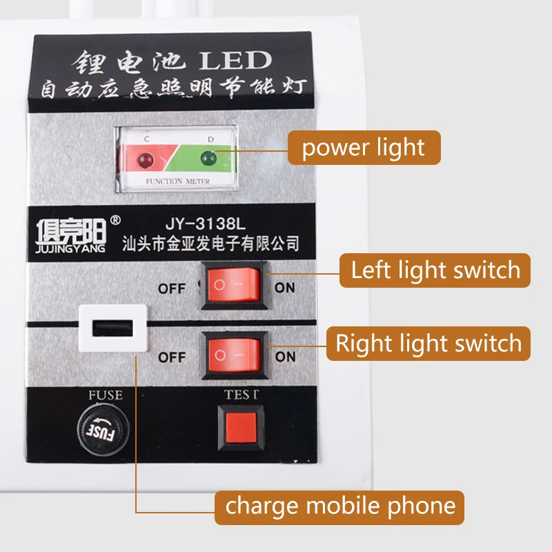 Fire Double Head 20W Led Lighting Emergency Light 220V Charging Power Outage Commercial Safety Exit Emergency Light