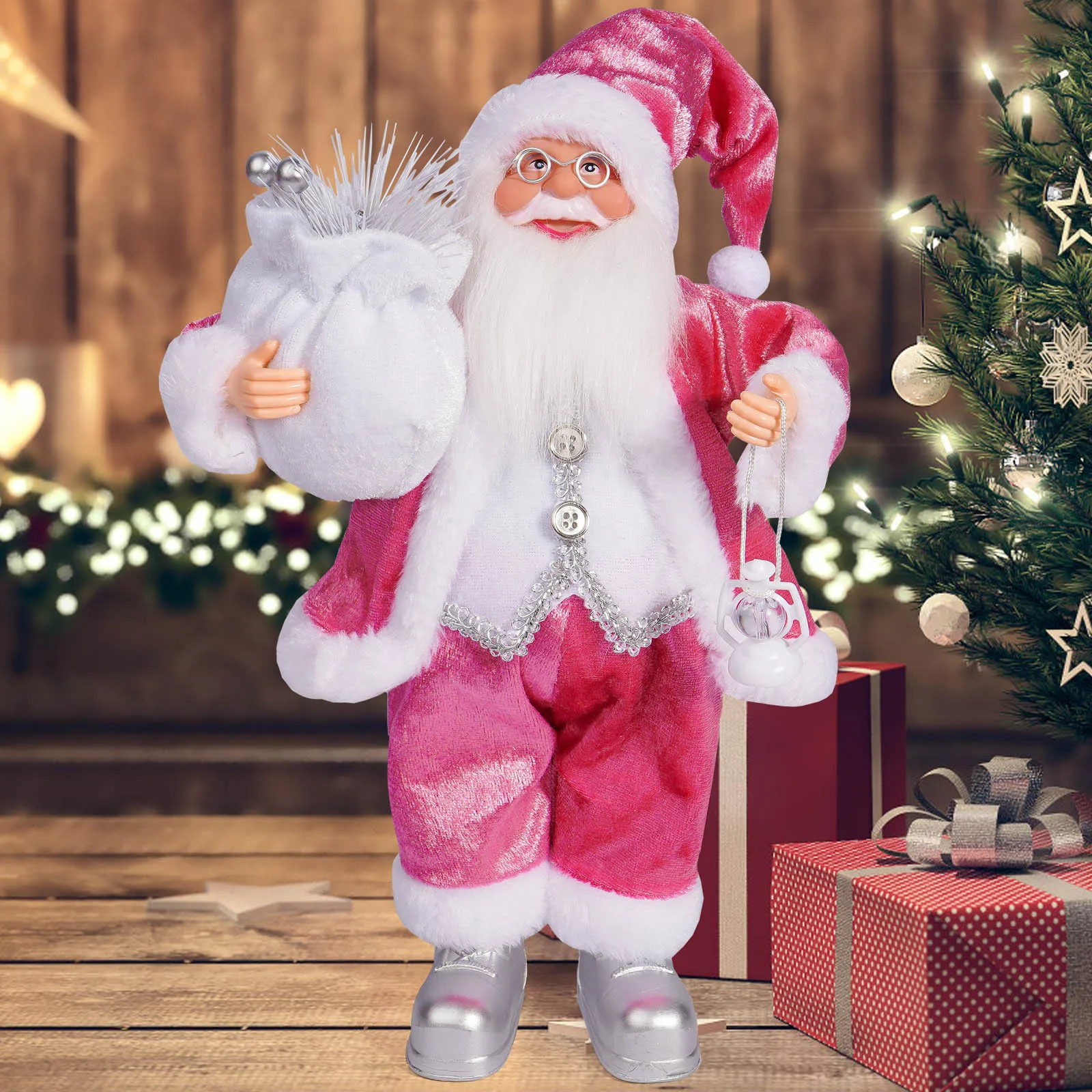 Christmas 30cm Santa Figure Standing Santa Doll Window Decorations Christmas Decorations Christmas Gifts Holiday Gifts