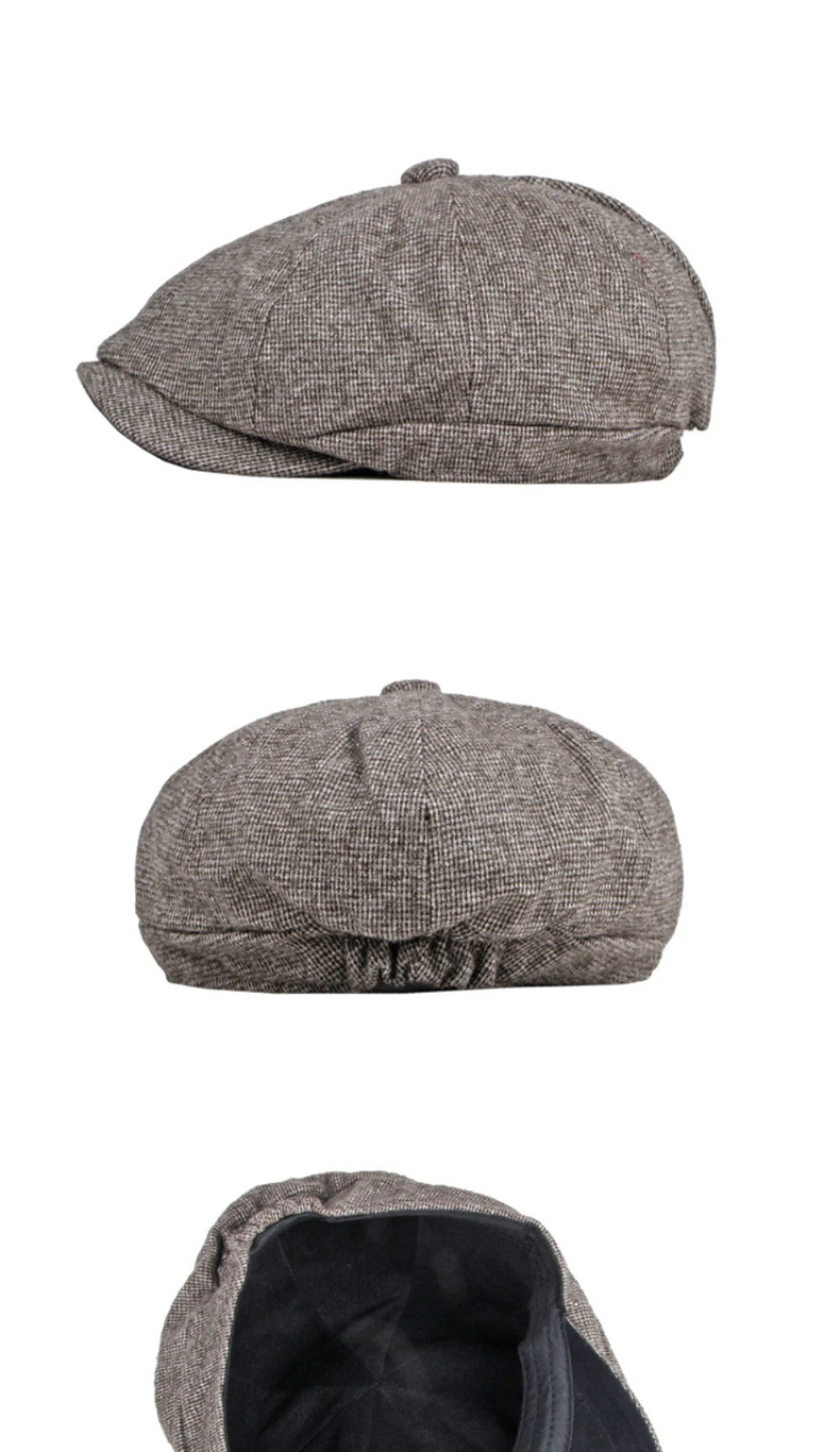HT4965 Baskenmütze Hochwertige Herbst-Winter-Baskenmütze für Männer und Frauen Künstler Maler Baskenmütze Dicke Warme Herbst-Winter-Achteckige Flachmütze – Detail 8