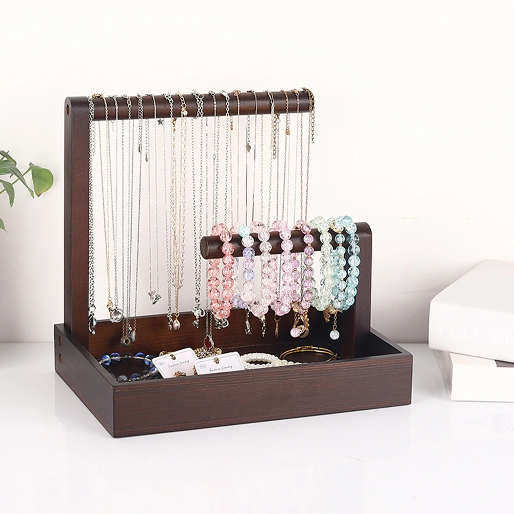 

Natural Wood Jewelry Display Stand For Necklaces Bracelets Watches Storage Organizer Home Decor Gift Jewelry Display Rack Wooden