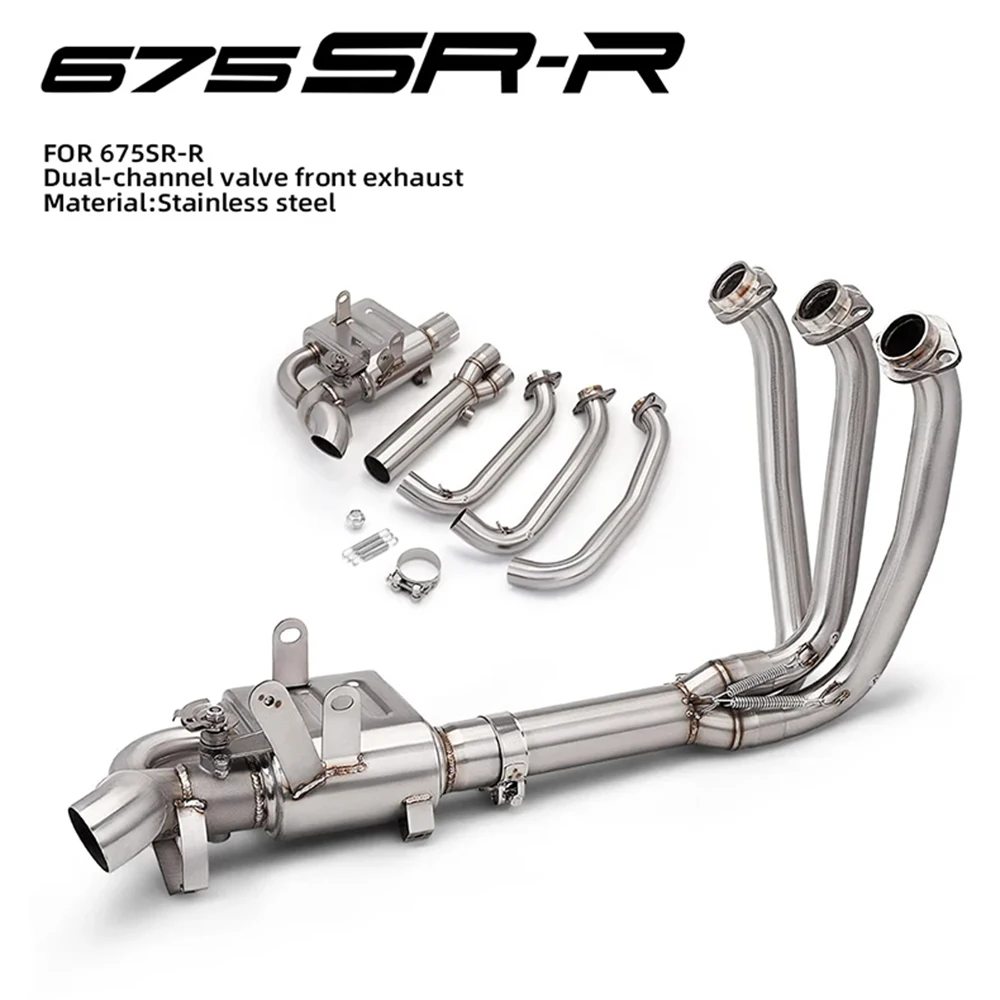 Motorrad-Auspuffanlage Komplettset mit Frontrohr und Schalldämpfer für 675SR CF675SR 675R-R 675 SR-R SS 2024 2025