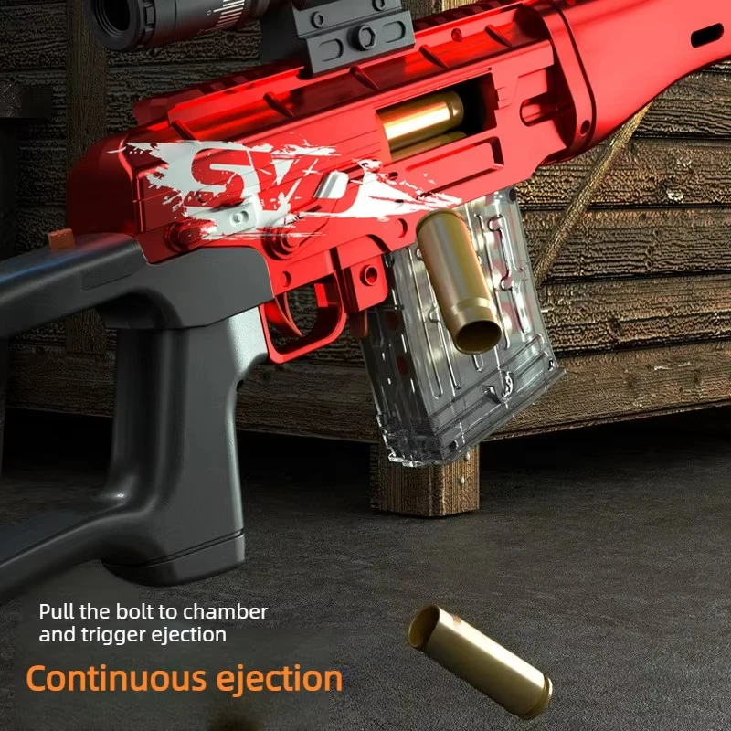 SVD Sniper Rifle Soft Bullet Toy Gun Manual Shell Ejection Outdoor CS Fighting Game Birthday Gift