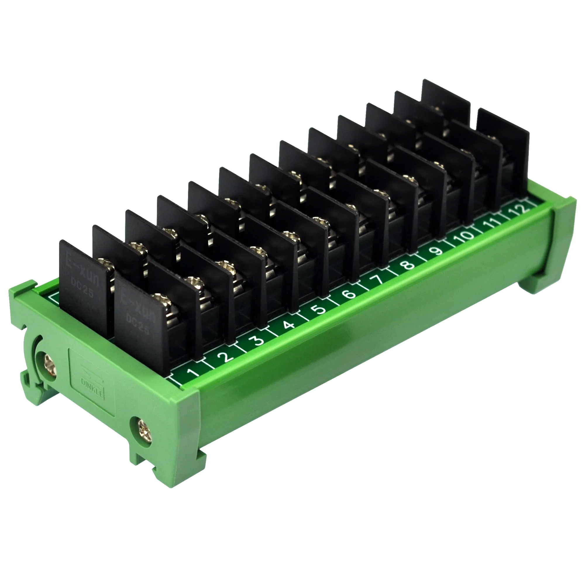 DIN Rail Mount 20Amp 2x12 Position Barrier Terminal Block Module