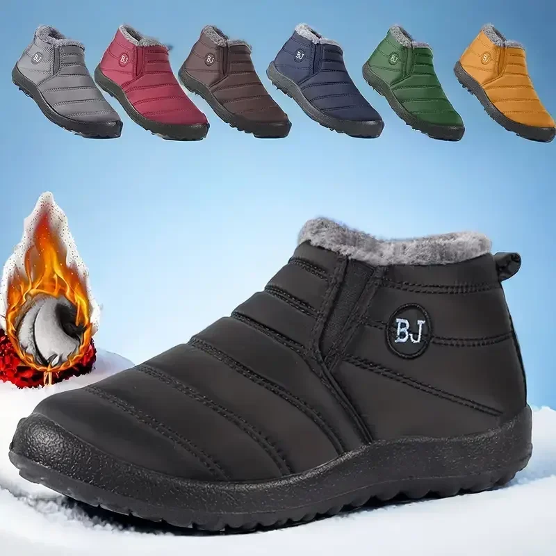 

Boots for Men Women 2026Winter Plush Warm Ankle Boots Outdoor Non Slip Snow Boots Unisex Cotton Shoes Slip on Winter Cotton Boot