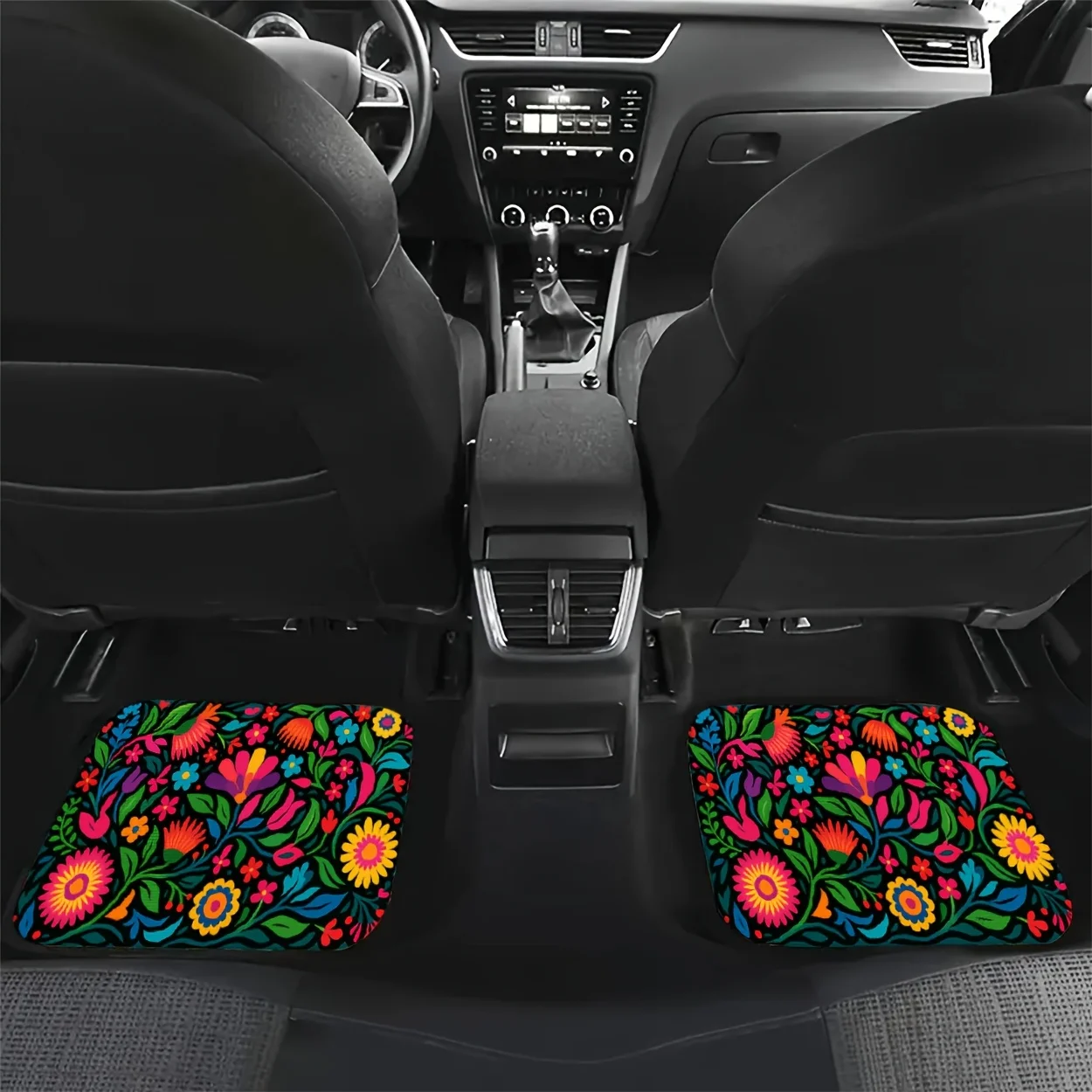 Set Of 4 Universal Car Floor Mats, Complete Front And Rear Mats, Interior Carpet Protection Additions, Chic And Easy To Maintain