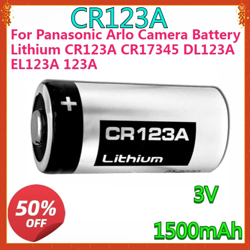 

New High quality replaceable 3V Battery For Panasonic Arlo Camera Battery Lithium CR123A CR17345 DL123A EL123A 123A
