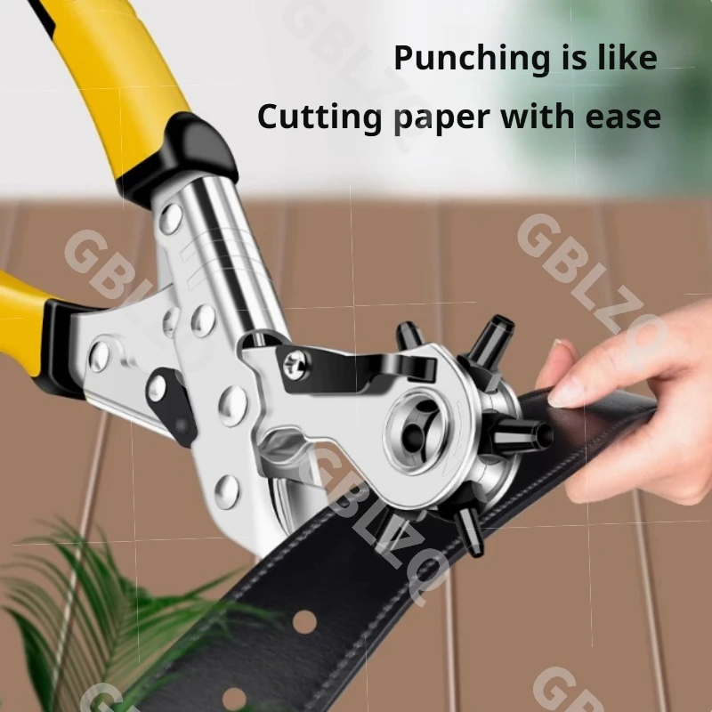 1pc-Belt Punch Pliers Leather Belt Hole Eyelet Puncher Revolve Sewing Machine Bag Watchband Strap Hand Tools