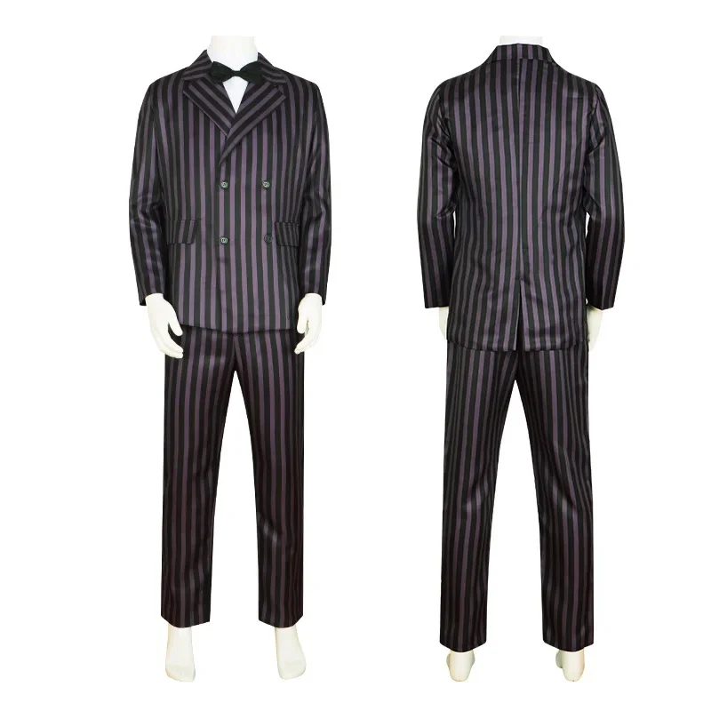 Disfraz de miércoles Addams, traje de manga larga para hombre, uniforme de fiesta, trajes familiares, bailes de graduación, disfraces de Halloween para papá, Cosplay UY4983