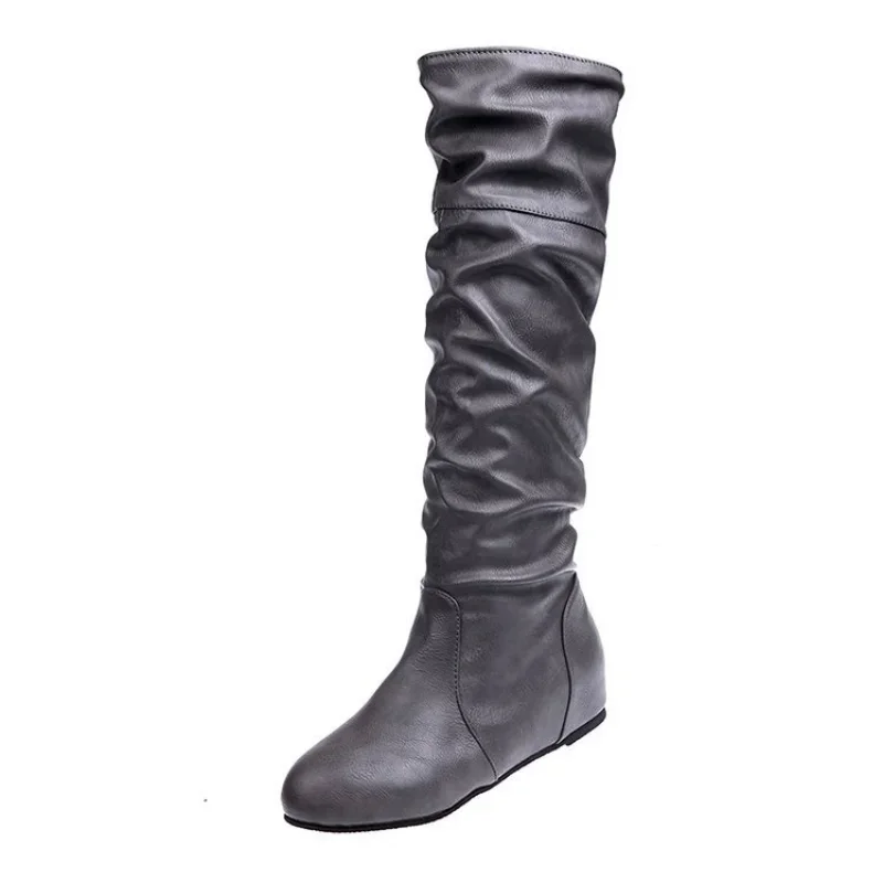 2023 High Heel Boots for Women Winter Knight Boots Fashion Retro Belt Buckle Knee High Boots Female Long Boots Botas De Mujer PU