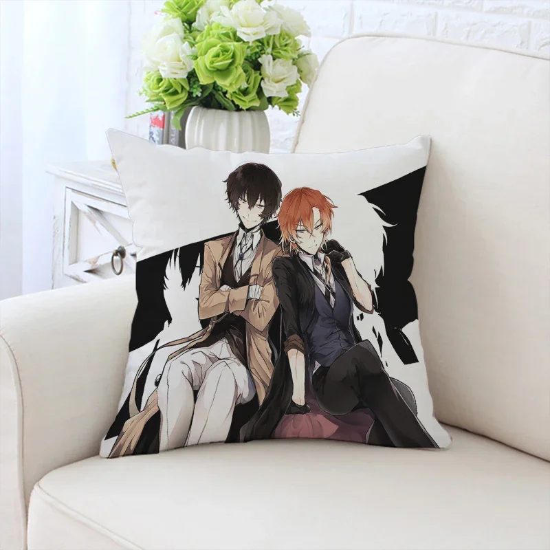 Kissen bezug Anime s-streunende Hunde gedruckt Sofa Kissen bezug Stuhl Kissen Kopfstütze individuelles Geschenk 45x45