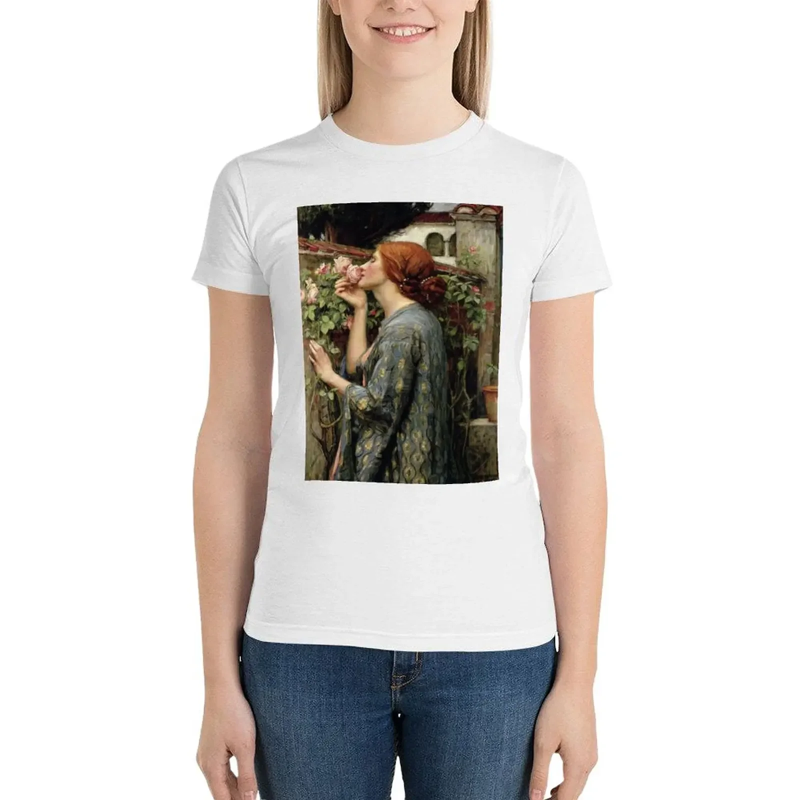 John William Waterhouse - Dusza Róży, nr, 02. T-shirt letni top Bluzka T-shirty damskie