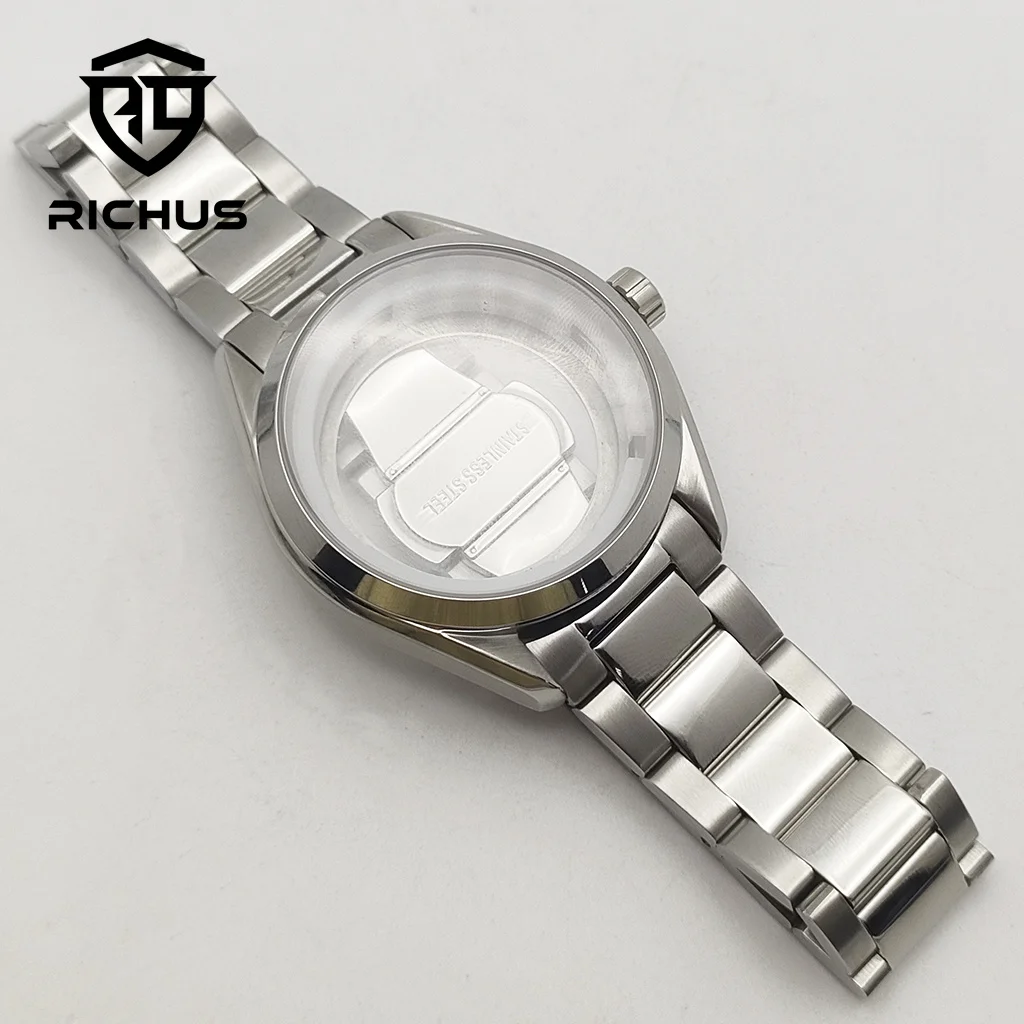 RICHUS NH35 케이스 41mm 시계 케이스 스트랩 사파이어 유리 NH34 NH35 NH36 무브먼트