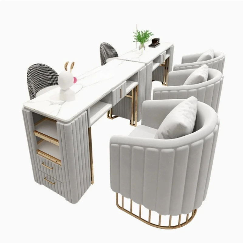 LTT Nail Art Table and Chair Set Combination Beauty Salon Nail Salon Sofa Table and Chair
