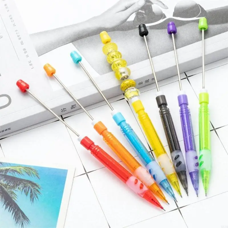 

6Pcs Beadable Drawing Mechanical Pencils 0.5mm Mechanical Automatic Pencil For Adult Kid Student Writing Drawing