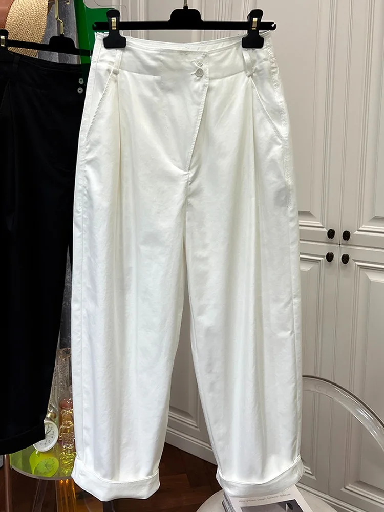 إلي ملابس العمل القطنية هارلان السراويل النسائية فضفاضة كل مباراة تصميم الكاكي والأم السراويل الفنية تخفيف Sle كيت التفاصيل