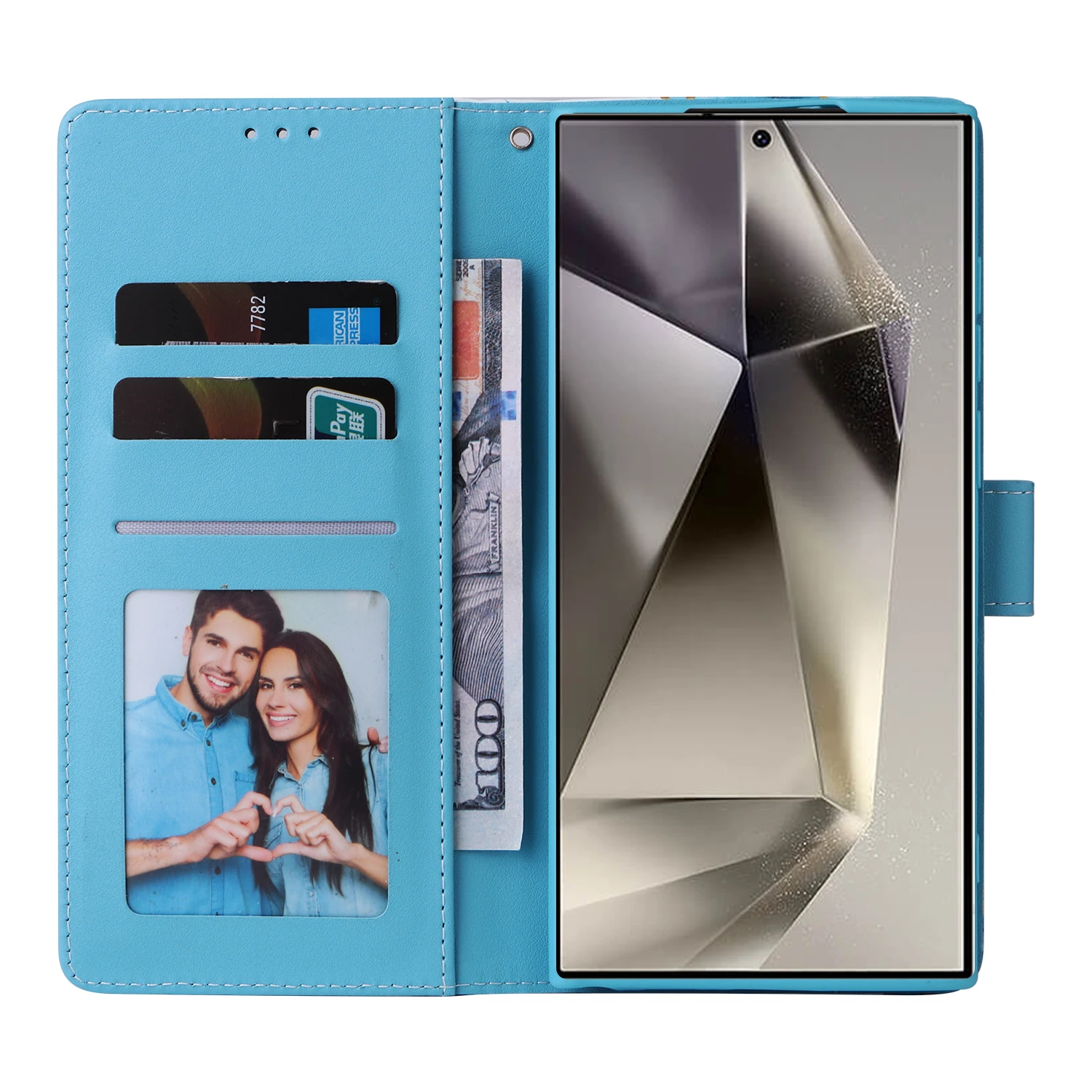 Casing Kulit Marbling Samsung  - Leather Wallet Card Holder Phone Cover ulasan dan harga