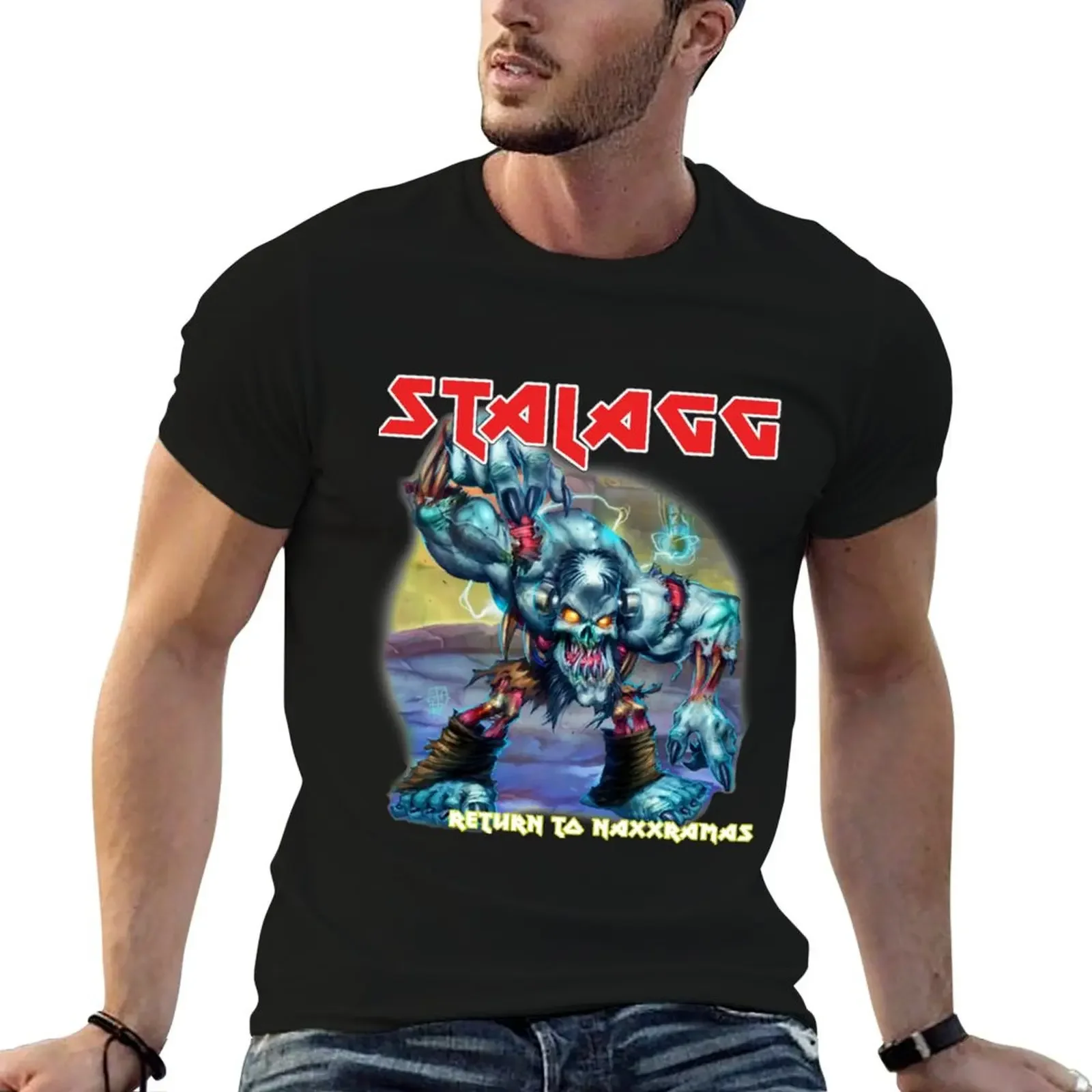 Stalagg Maiden T-Shirt rapper graphic tees tees baggy shirts plus size tops mens designer clothes