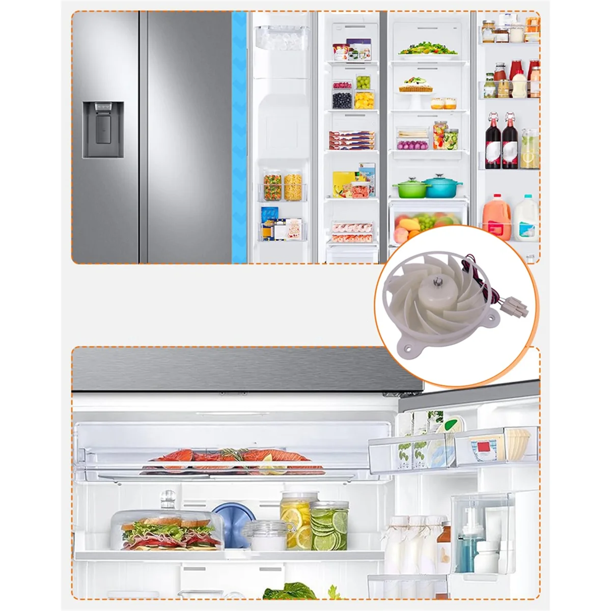 A97G محرك مروحة تبخير الثلاجة للثلاجة ZWF-30-3 B1353.4-15 محرك مروحة التبريد BCD-430WP9C #1