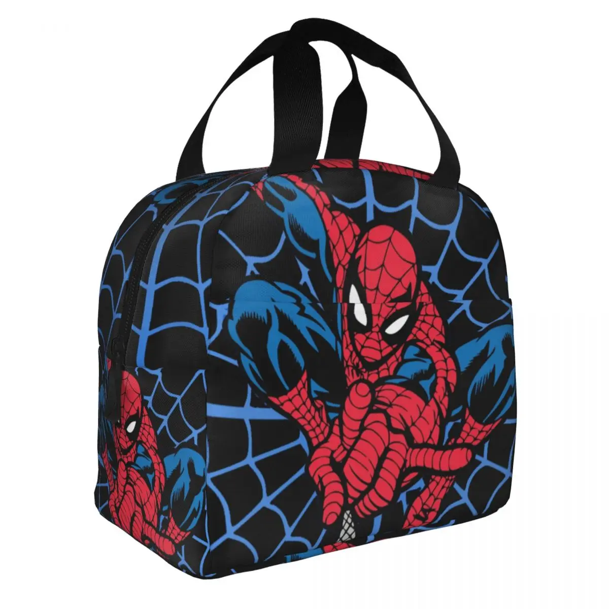 Zipper Closure Grils Marvel Spider Man Food Container Cooler Portable Fashion Blue Office Insulated Case