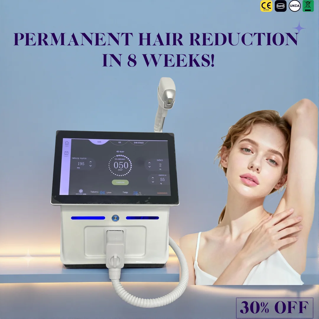 

2026 Permanent Hair Removal Device: 4-Wavelength Diode Laser 808nm, 755nm, 1064nm, 940nm 4000W Power with Cooling Touch Tech
