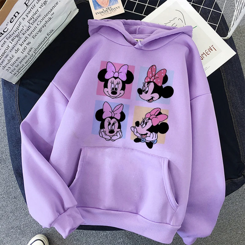 Felpe anni \'90 Y2k felpe gotiche Minnie Anime giapponesi felpa con cappuccio topolino Disney vestiti top felpa abbigliamento