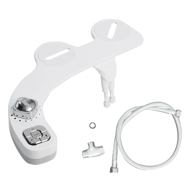 

Bidet Attachment Sprayer For Toilet Non-Electric Self-Cleaning Dual Retractable Nozzles Adjustable Water Pressure Easy Install