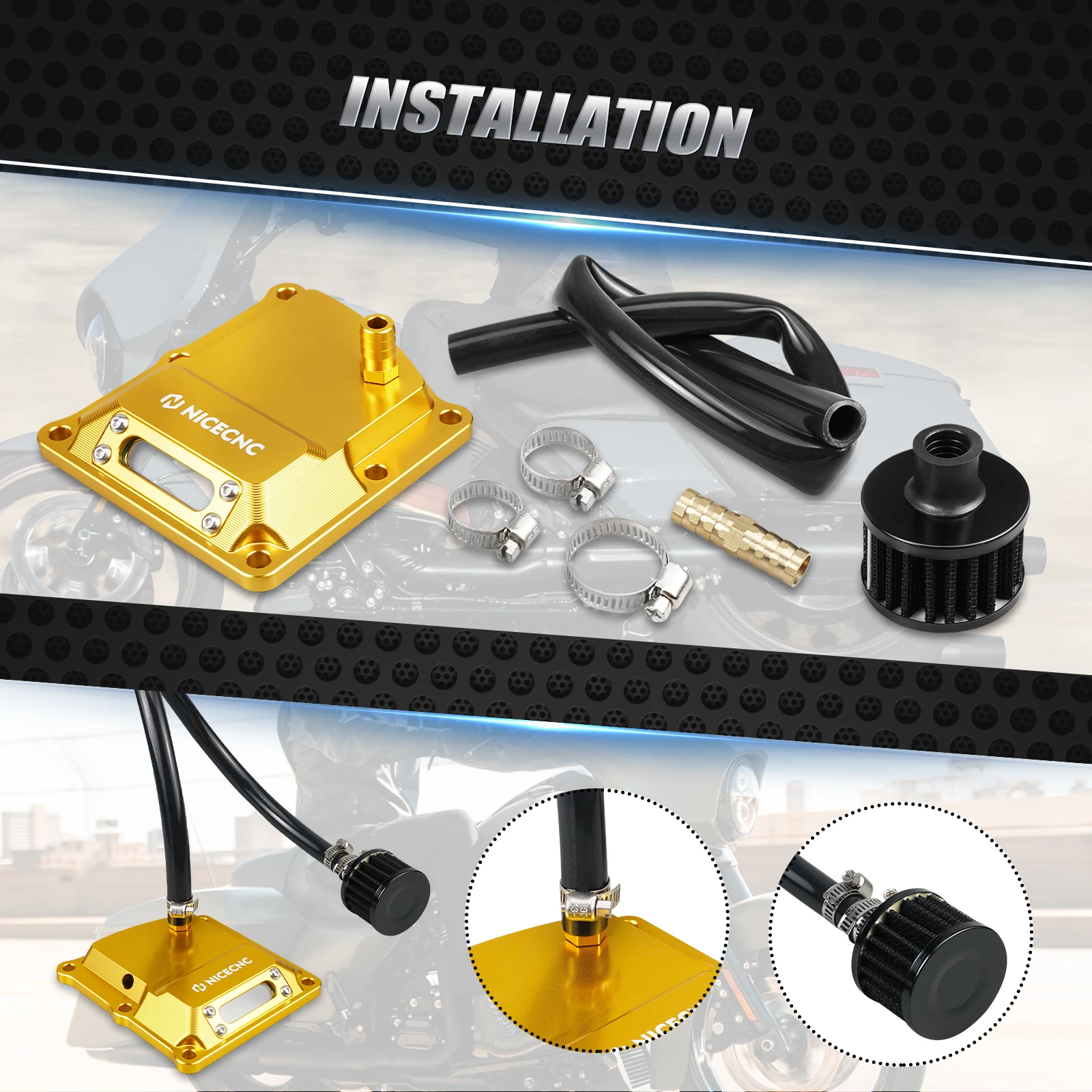 Für M8-Motor Harley Street Glide FLHX / Special Road Glide FLTRX 17-24 belüftete Getriebe obere Abdeckung Fat Bob Fat Boy 114 Softail – Detail 11