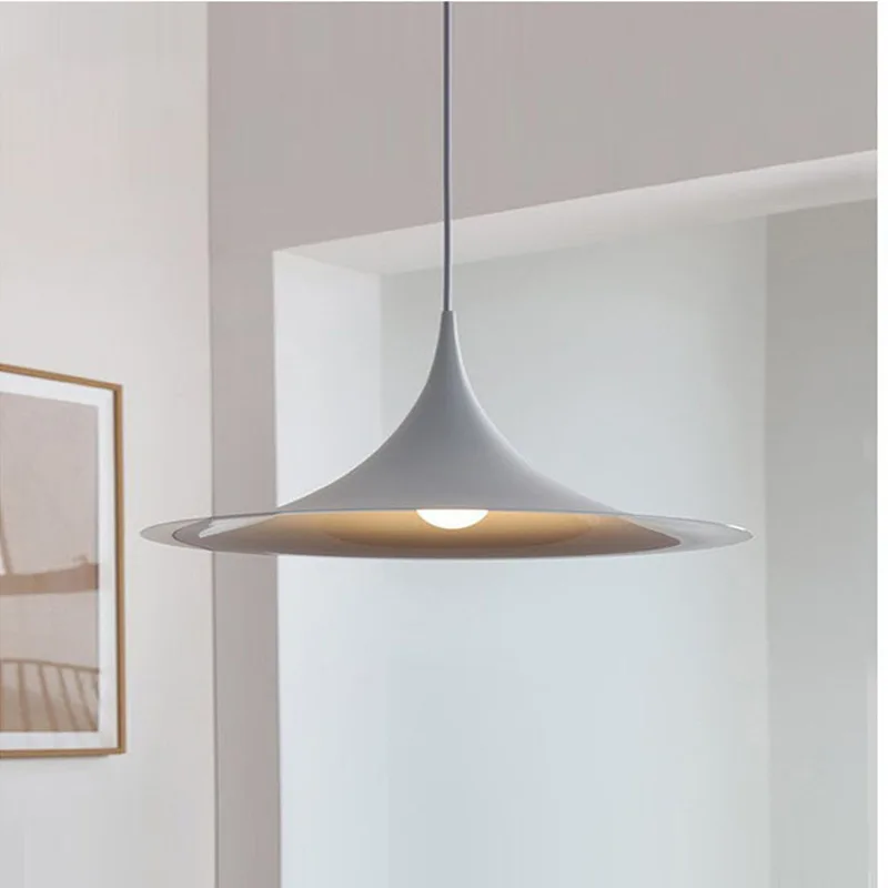 Iron LED Chandelier Study Restaurant Bar Counter Ceiling Lamp Modern Minimalist Tricolor Pendant